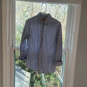 Banana Republic Blue and White Striped Shirt